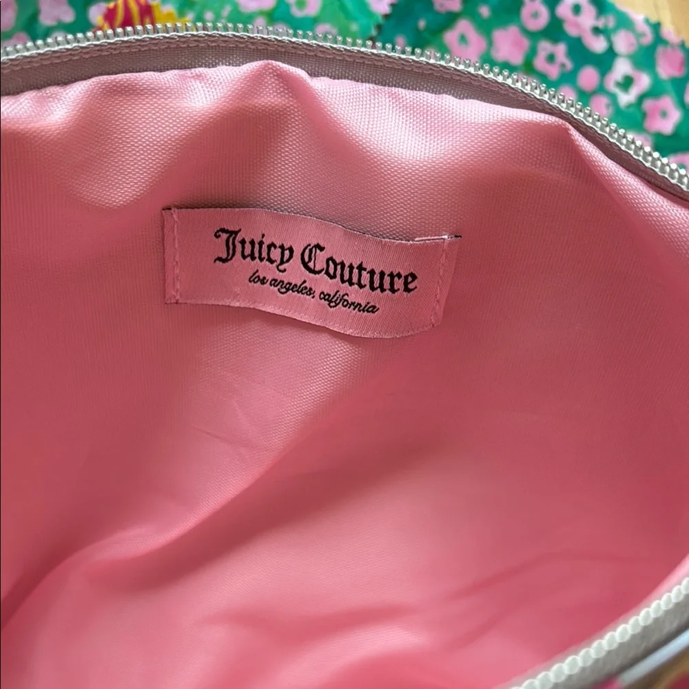 Juicy Couture Iridescent Pink Logo Cosmetic Bag